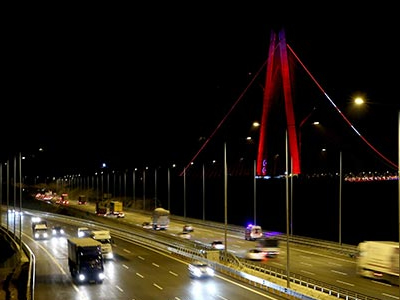 Yavuz Sultan Selim bridge Link Road lighting